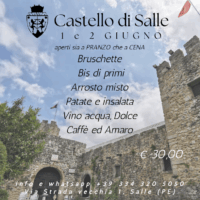 1 e 2 Giugno al Castello di Salle: pranzo e cena speciali tra gusto e storia